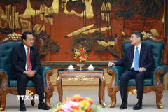 Thủ tướng Lê Minh Hưng tiếp ông Vanhxay Phongsavanh, Tổng Thanh tra Nhà nước Lào. (Ảnh: Dương Giang/TTXVN)