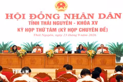 Kỳ họp thông qua 19 nghị quyết. (Ảnh: Trần Trang/TTXVN)