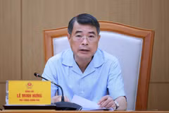 Thủ tướng Lê Minh Hưng chủ trì cuộc họp với lãnh đạo Bộ Công thương và các bộ, ngành liên quan về giải pháp đảm bảo cung ứng điện giai đoạn 2026 - 2030 và định hướng Quy hoạch điện VIII. (Ảnh: Dương Giang/TTXVN)