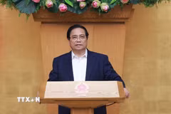 Thủ tướng Phạm Minh Chính chủ trì Phiên họp Chính phủ chuyên đề về xây dựng pháp luật tháng 9/2025. (Ảnh: Dương Giang/TTXVN)