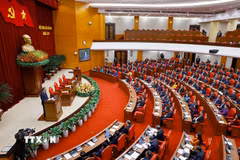 Tổng Bí thư Tô Lâm phát biểu bế mạc Hội nghị lần thứ hai Ban Chấp hành Trung ương Đảng khóa XIV. (Ảnh: Thống Nhất/TTXVN)