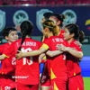 Đội tuyển Nữ Việt Nam toàn thắng sau hai lượt trận ở bảng A, AFF Cup Nữ 2025. (Ảnh: Việt Anh/Vietnam+)