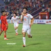 U23 Việt Nam chiến thắng và có cơ hội lớn giành vé dự vòng chung kết U23 châu Á 2026. (Ảnh: Việt Anh/Vietnam+)