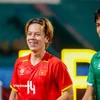 Cầu thủ Việt kiều Lê Viktor (số 14) có lần đầu đá chính ở Vòng chung kết U23 châu Á 2026. (Ảnh: Việt Anh/Vietnam+)