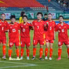 Đội tuyển Nữ Việt Nam ăn mừng bàn thắng trong trận giao hữu với Câu lạc bộ Nữ Werder Bremen. (Ảnh: Việt Anh/Vietnam+)