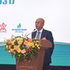 Ông Dương Mạnh Tiến, Chủ tịch Hội đồng quản trị Công ty Cổ phần thể thao Tương lai Việt Nam được bầu giữ chức Chủ tịch Liên đoàn Bóng chuyền Việt Nam. (Ảnh: PV/Vietnam+)