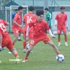 Cầu thủ Việt kiều Hà Lan, Thomas Mai Veeren (số 33) đã sẵn sàng cống hiến cho tuyển U17 Việt Nam. (Ảnh: Việt Anh/Vietnam+)