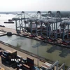 Một góc cụm cảng biển Cái Mép. (Ảnh: Đoàn Mạnh Dương/TTXVN)