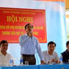 Ông Nguyễn Tiến Thành, Chủ tịch UBND phường Quảng Phúc, phường Quảng Phúc, thị xã Ba Đồn, tỉnh Quảng Bình, phát biểu tại buổi đối thoại. (Ảnh: Tá Chuyên/TTXVN)