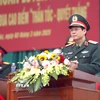 Phó Chính ủy Quân khu 2, Thiếu tướng Nguyễn Hồng Thái phát biểu chỉ đạo tại lễ phát động. (Ảnh: Hoàng Hùng/TTXVN)