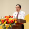 Chủ tịch Quốc hội Trần Thanh Mẫn phát biểu khai mạc Hội nghị. (Ảnh: TTXVN phát)
