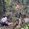 Hiện trường sạt lở đất, đá ở khu dân cư Tu Hon. (Nguồn: báo Quảng Nam)