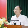 Bí thư Tỉnh ủy Đắk Lắk Nguyễn Đình Trung phát biểu kết luận tại Hội nghị. (Ảnh: Nguyên Dung/TTXVN)