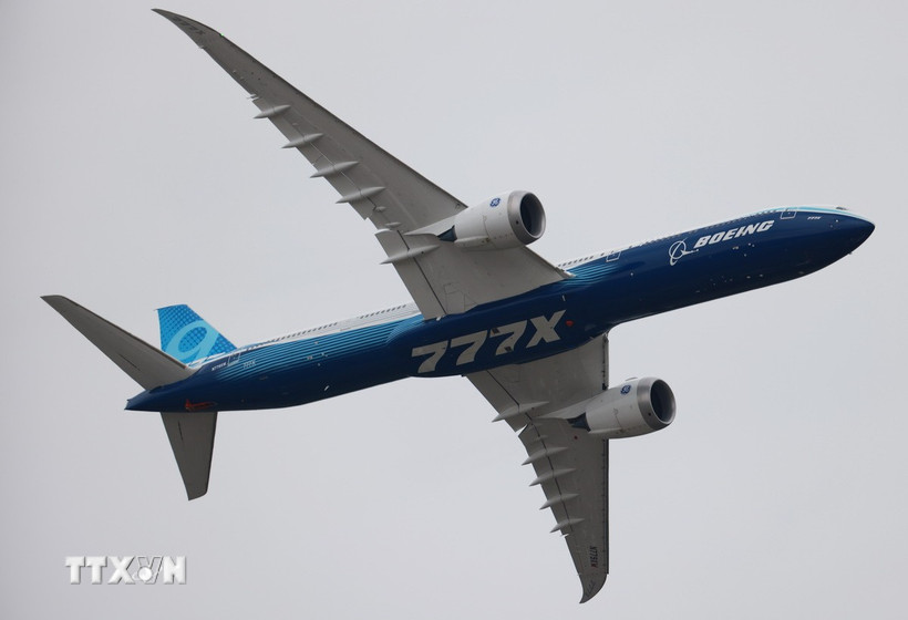 Máy bay 777X của hãng Boeing tại triển lãm hàng không quốc tế Paris, Pháp. (Ảnh: THX/TTXVN)