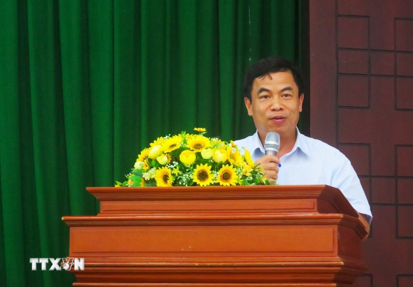 Phó Giám đốc Sở Y tế thành phố Cần Thơ Trần Văn Dũng phát biểu chỉ đạo. (Ảnh: Ánh Tuyết/TTXVN)