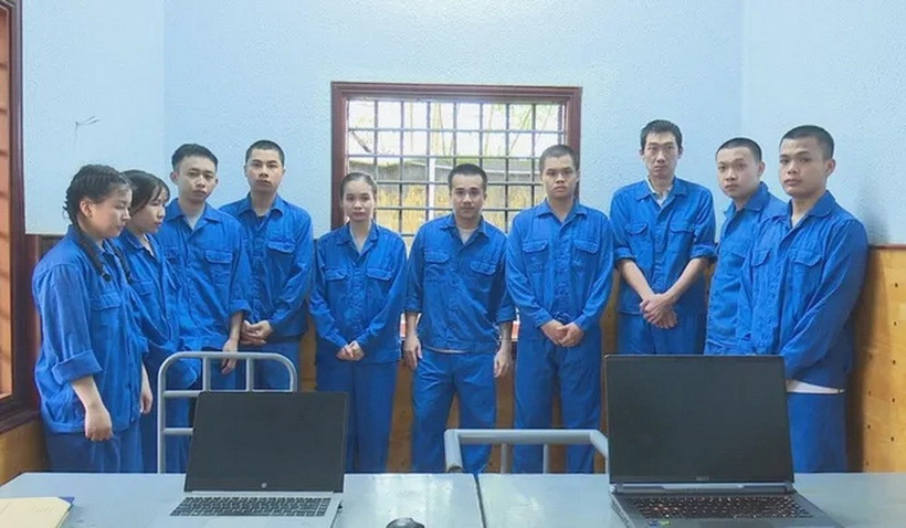 Các đối tượng trong đường dây lừa đảo. (Ảnh: Công an tỉnh Đắk Lắk)