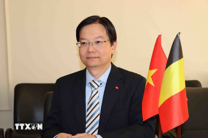 Ông Trần Ngọc Quân, Tham tán Thương mại, Trưởng Thương vụ Việt Nam tại Vương quốc Bỉ và EU. (Ảnh: Hương Giang/TTXVN)