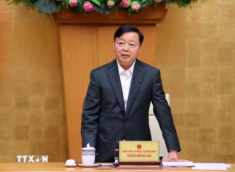 Phó Thủ tướng Trần Hồng Hà phát biểu. (Ảnh: Văn Điệp/TTXVN)