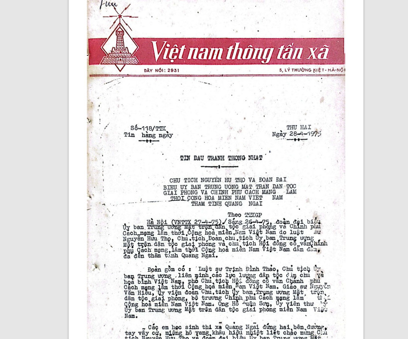 Tin chiến thắng miền Nam ngày 28/4/1975 qua bản tin của Thông tấn xã Việt Nam