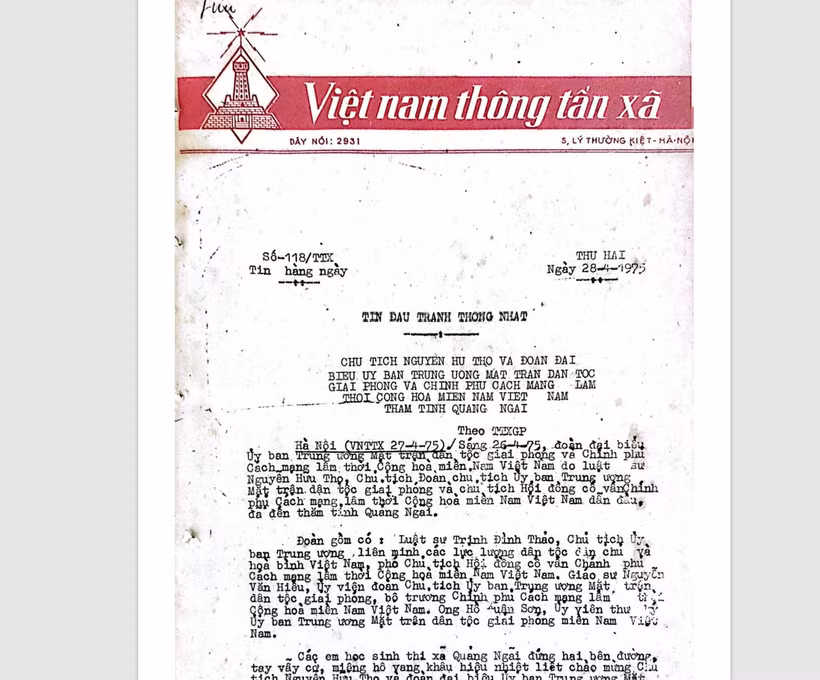 Tin chiến thắng miền Nam ngày 28/4/1975 qua bản tin của Thông tấn xã Việt Nam