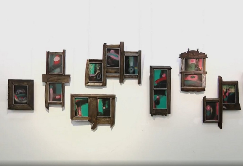 Các tác phẩm trưng bày tại Triển lãm "Góp dó 3". (Nguồn: Báo Thể thao& Văn hóa/TTXVN)