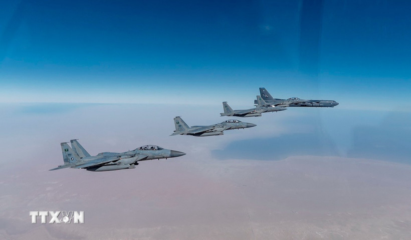 Máy bay B-52 Stratofortress của Không quân Mỹ được triển khai tại căn cứ không quân Barksdale, Louisiana, Mỹ, ngày 27/1/2021. (Ảnh: AFP/TTXVN)