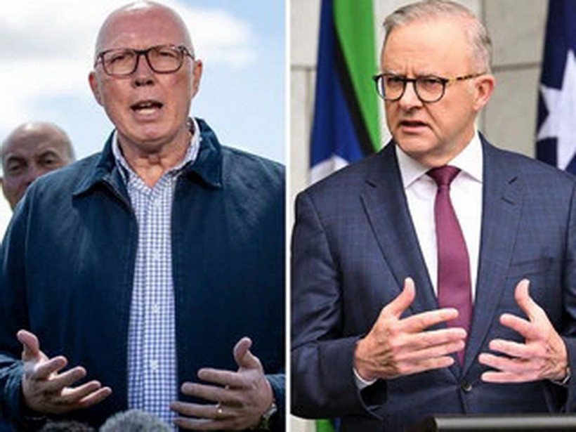 Thủ tướng Anthony Albanese (phải) và lãnh đạo liên đảng đối lập Peter Dutton. (Ảnh: The Australian)