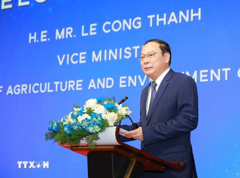 Ông Lê Công Thành, Thứ trưởng Bộ Nông nghiệp và Môi trường phát biểu. (Ảnh: Khánh Hòa/TTXVN)