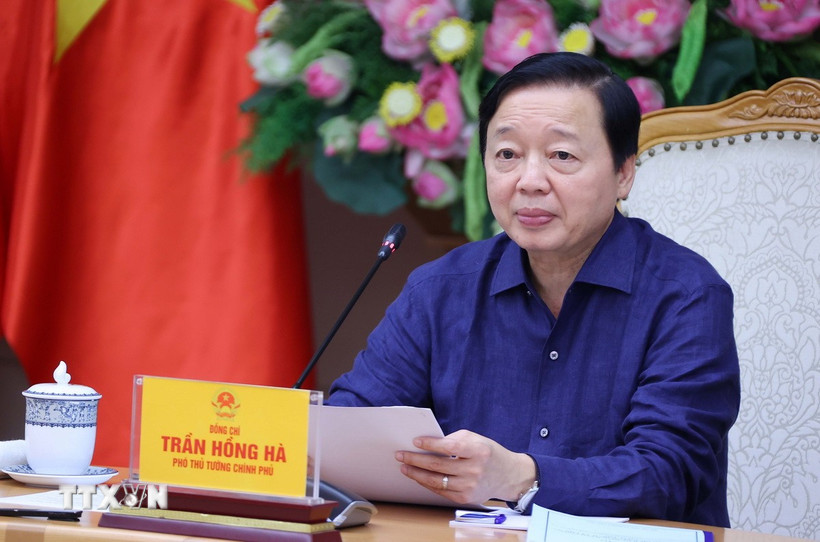 Phó Thủ tướng Trần Hồng Hà phát biểu chỉ đạo. (Ảnh: Văn Điệp/TTXVN)