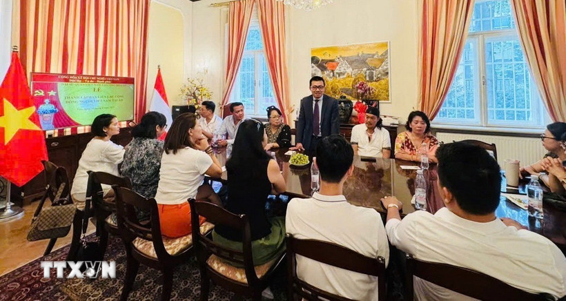 Đại sứ Vũ Lê Thái Hoàng phát biểu tại sự kiện. (Ảnh: Đức Thắng/TTXVN)