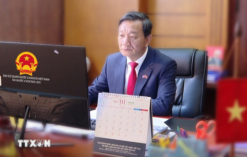 Đại sứ Việt Nam tại Lào Nguyễn Minh Tâm. (Ảnh: Đỗ Bá Thành/TTXVN)