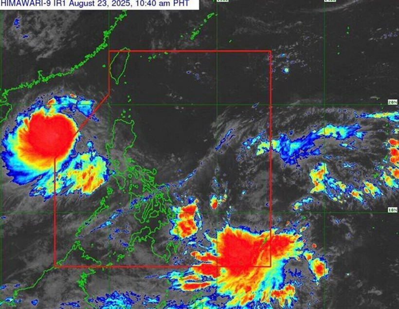 Bão số 5 ở Biển Đông Kajiki và áp thấp gần Biển Đông 08f. (Ảnh: PAGASA)