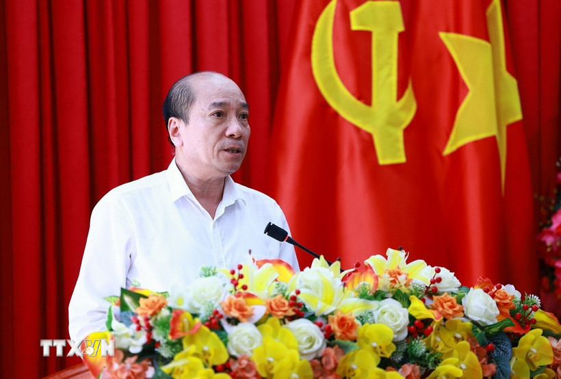 Phó Bí thư Tỉnh ủy, Chủ tịch UBND tỉnh Đắk Lắk Phạm Ngọc Nghị tại một cuộc họp của tỉnh. (Ảnh: Dương Giang/TTXVN)