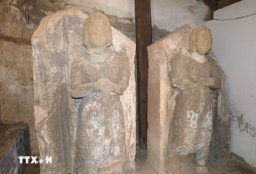 Bộ tượng Kim Cương tại chùa Long Đọi Sơn, phường Tiên Sơn, tỉnh Ninh Bình là một di sản đặc biệt quý hiếm, hội tụ đầy đủ các giá trị nổi bật về lịch sử, văn hóa, tôn giáo và mỹ thuật thời kỳ nhà Lý. (Ảnh: Thùy Dung/TTXVN)
