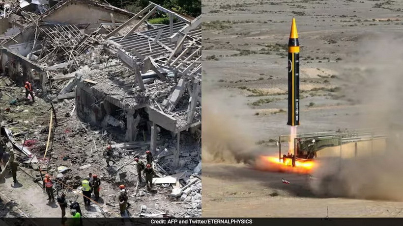 Tên lửa Khorramshahr-4 có tầm bắn 2.000km và đầu đạn nặng 1.500kg. (Ảnh: NDTV)