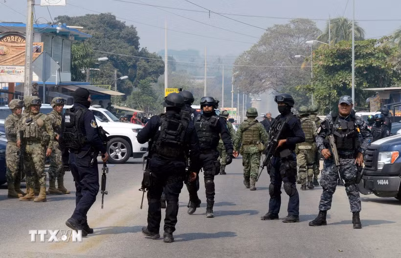 Cảnh sát và binh sỹ Mexico . (Ảnh: AFP/TTXVN)