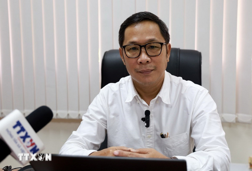 Ông Trần Thanh Hưng, Phó Trưởng ban thường trực Ban Tuyên giáo và Dân vận Tỉnh ủy Phú Yên trả lời phỏng vấn TTXVN. (Ảnh: Xuân Triệu/TTXVN)