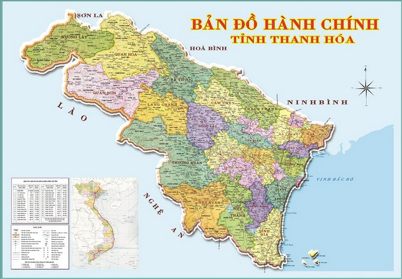 Bản đồ hành chính tỉnh Thanh Hóa. (Nguồn: Cổng thông tin điện tử tỉnh Thanh Hóa)
