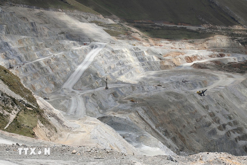 Quang cảnh một mỏ đồng tại Challhuahuacho, Peru. (Ảnh: AFP/TTXVN)