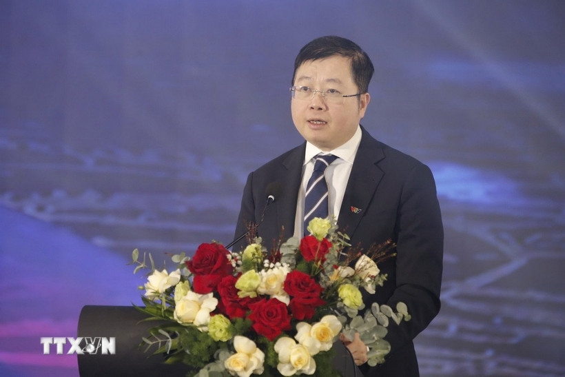 Tổng Giám đốc Đài Truyền hình Việt Nam Nguyễn Thanh Lâm phát biểu khai mạc Liên hoan. (Ảnh: Sỹ Thắng/TTXVN)