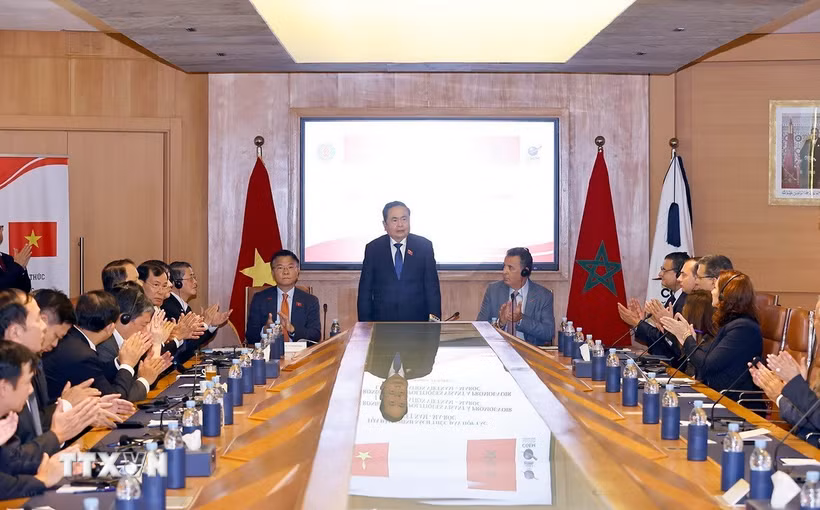Chủ tịch Quốc hội Trần Thanh Mẫn dự khai mạc Tọa đàm chính sách thúc đẩy hợp tác kinh tế, thương mại và đầu tư Việt Nam - Maroc. (Ảnh: Doãn Tấn/TTXVN)