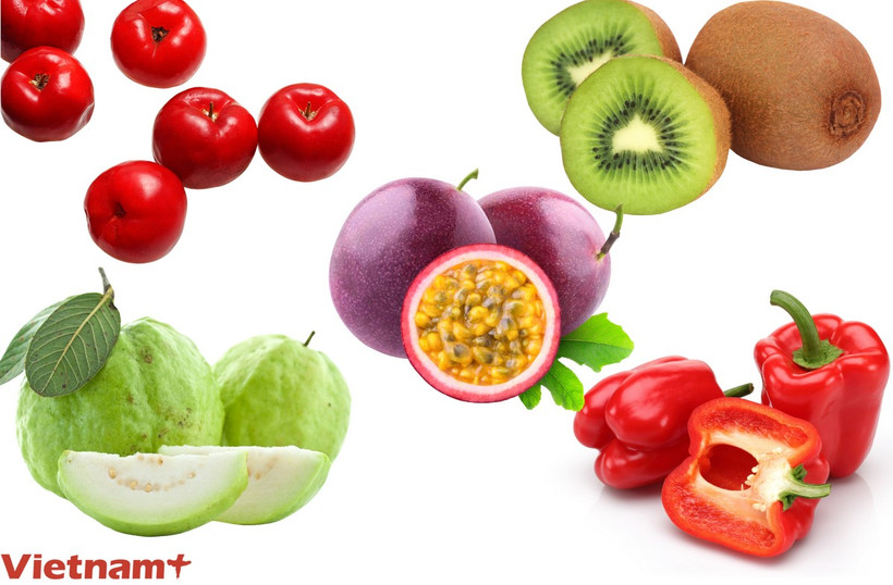 Những loại trái cây giàu vitamin C hơn hẳn cam. (Ảnh: Vietnam+)