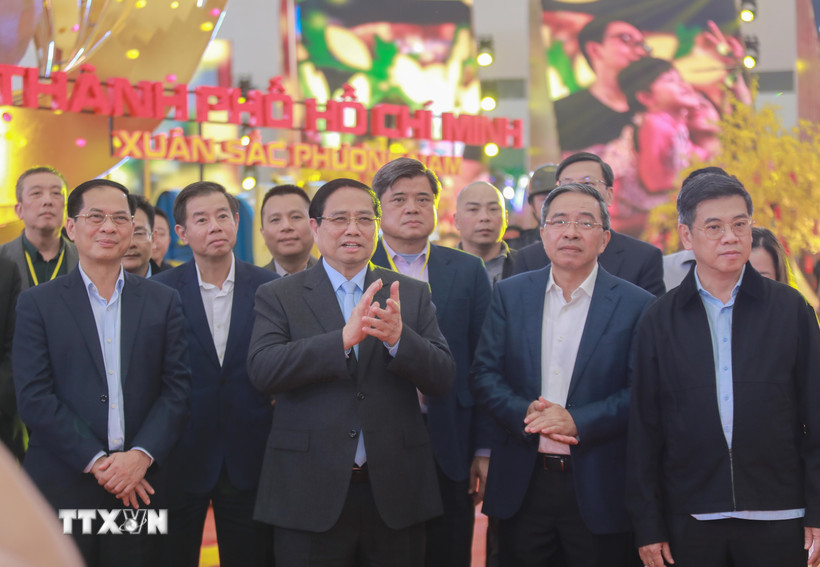 Thủ tướng Phạm Minh Chính dự tổng duyệt Lễ khai mạc Hội chợ Mùa Xuân lần thứ nhất – 2026. (Ảnh: Phan Phương/TTXVN)