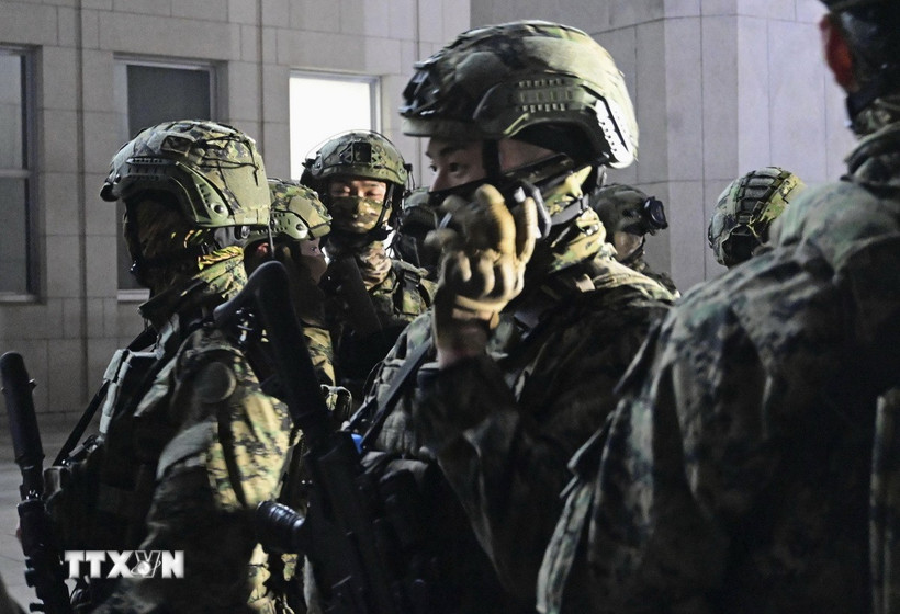 Binh sỹ Hàn Quốc. (Ảnh: Kyodo/TTXVN)