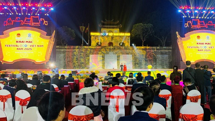 Toàn cảnh Festival OCOP Việt Nam 2025 tại Hoàng thành Thăng Long. (Ảnh: BNews/TTXVN)