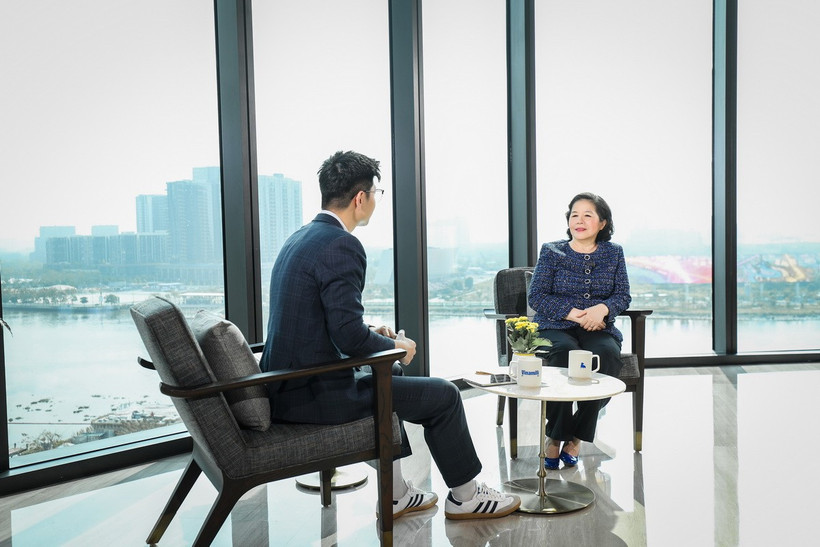 Bà Mai Kiều Liên trong chương trình “Dear Future, Gửi tương lai” trên VTV1.