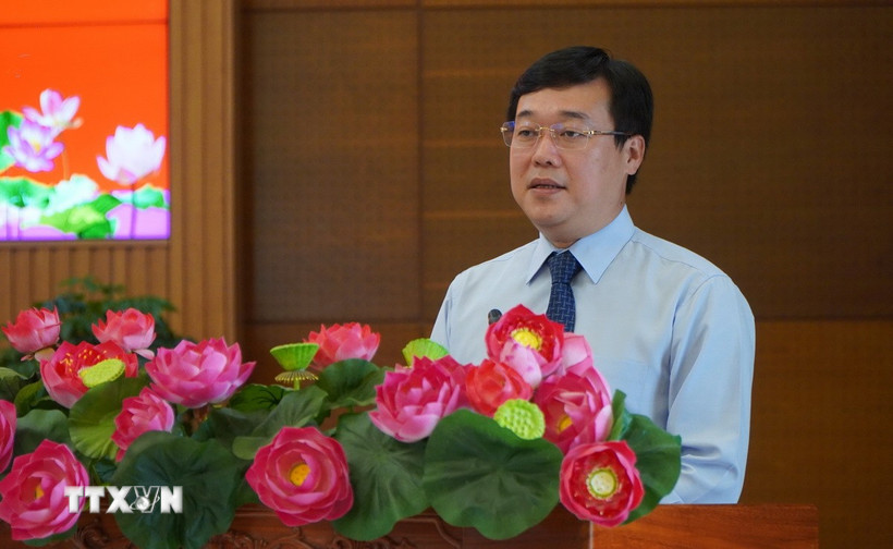 Bí thư Tỉnh ủy Đồng Tháp Lê Quốc Phong. (Ảnh: Nhựt An/TTXVN)