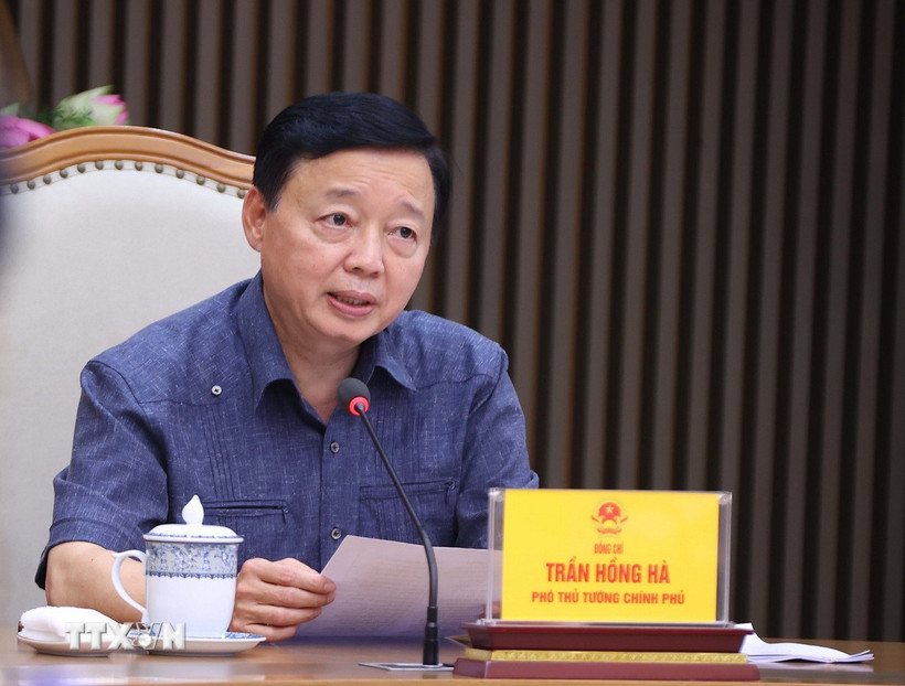 Phó Thủ tướng Trần Hồng Hà phát biểu chỉ đạo. (Ảnh: Văn Điệp/TTXVN)