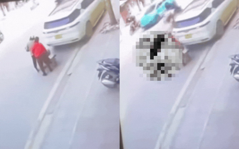 Hiện trường vụ tai nạn. (Ảnh cắt từ clip)