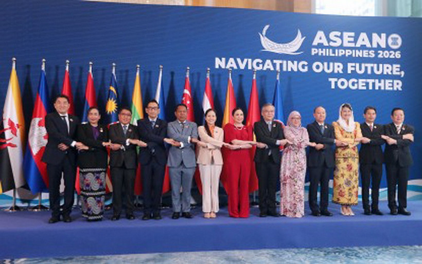 Các Bộ trưởng kinh tế của ASEAN dự Hội nghị Bộ trưởng Kinh tế ASEAN lần thứ 32 (AEM) tại khách sạn Shangri-La The Fort ở thành phố Taguig vào ngày 13/3. (Ảnh: PNA)